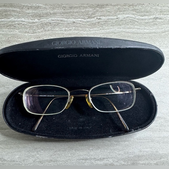 Vintage Giorgio Armani Semi Rimless Wire Frame Eyeglasses & Case - Picture 10 of 10